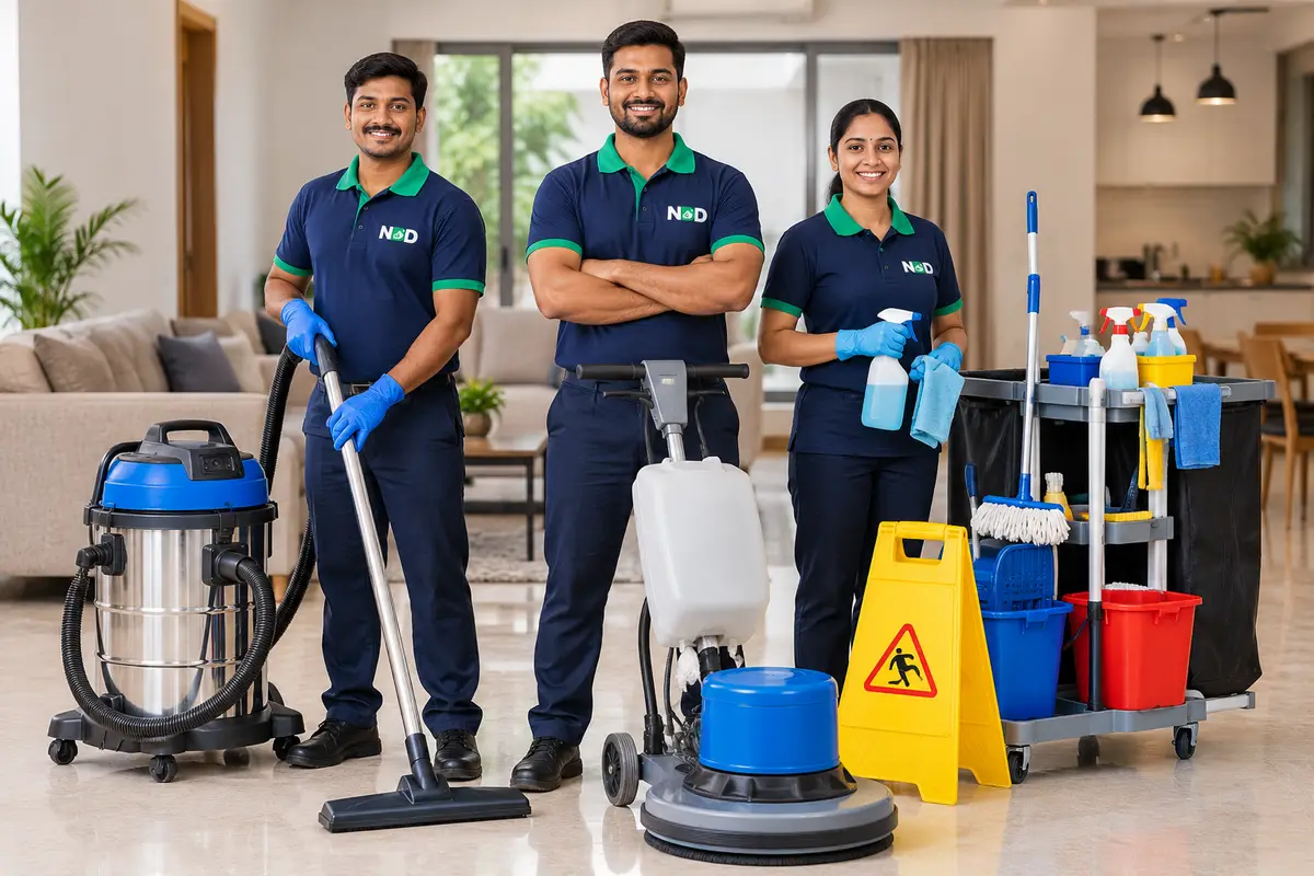 Professional cleaning team of NDD Cleaning Services in Bangalore